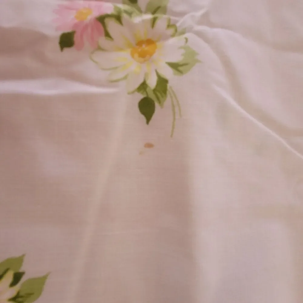 Vintage 70s Morgan Jones Daisy Floral Twin Flat Sheet Lot 2 PCS Cottage Hippie